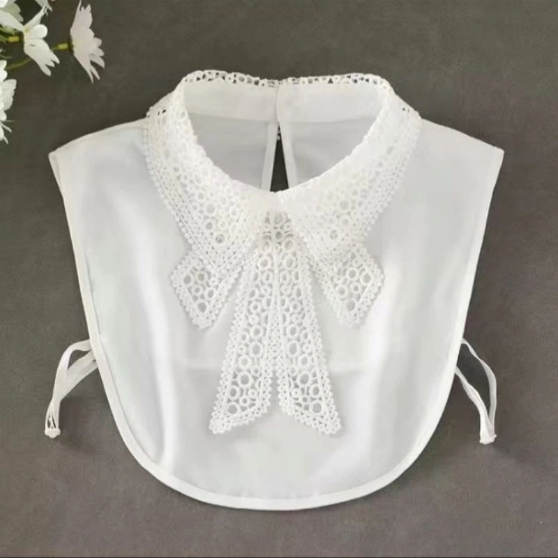 Collar Lace Lapisan Kemeja Berongga