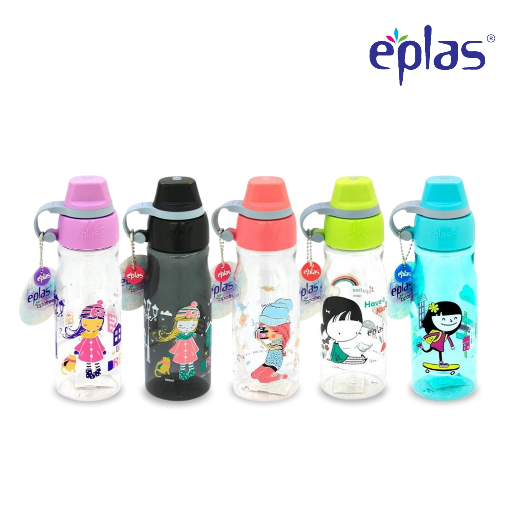 EPLAS Kids Botol Minum Anak Tritan Water Bottle Silicone Handle (500ml) ,BPA Free EGA-500