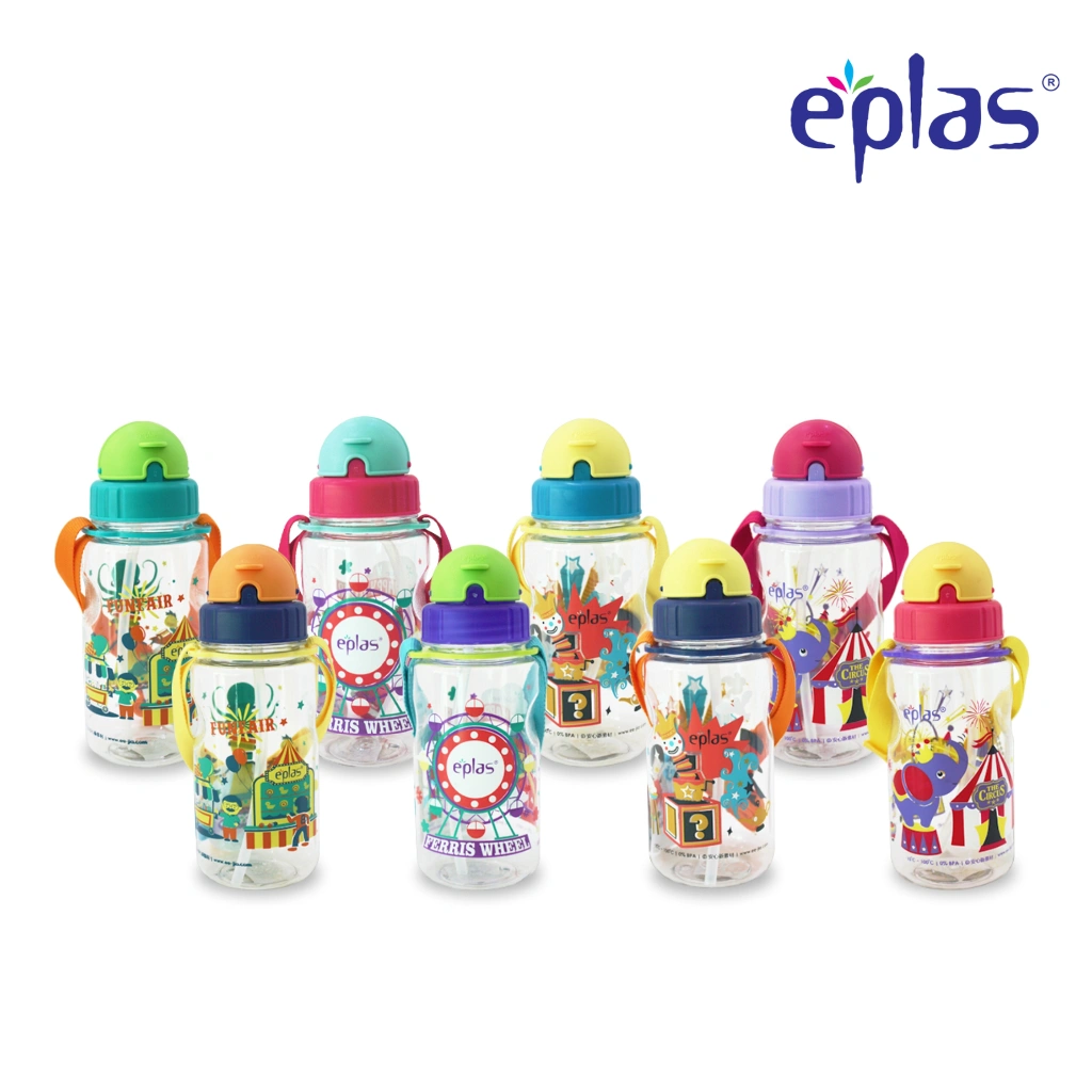 EPLAS Kids Botol Minum Anak (500ml) Water Bottle With Straw & Strip, BPA Free EGB-500