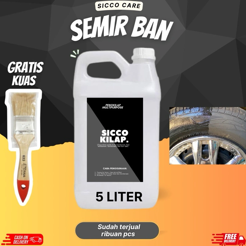 Semir Ban Mobil Pengkilap Penghitam Ban Motor 5 Liter
