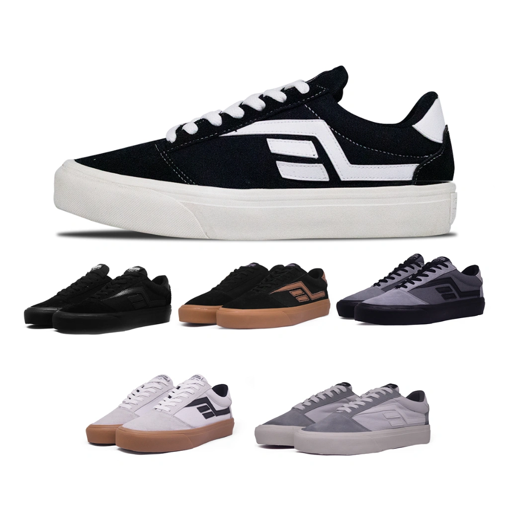1489 - Sepatu Aether Black Vulcanized Skate Shoes - FE4