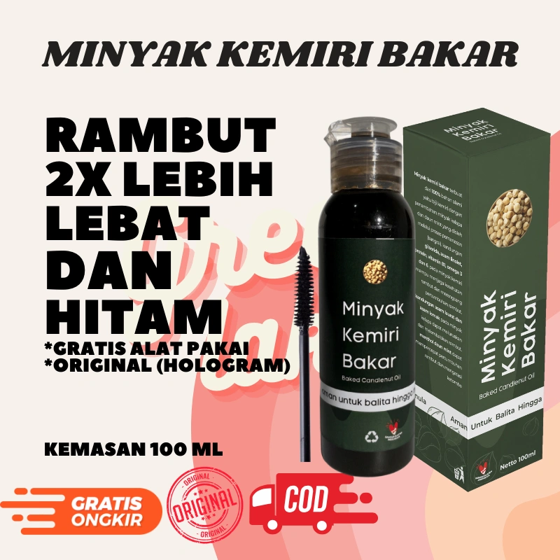 (COD) MINYAK KEMIRI BAKAR ORIGINAL - PENUMBUH RAMBUT BALITA HINGGA DEWASA - MENUTRISI RAMBUT - SCALP CARE - PERAWATAN RAMBUT HAIRCARE - MELEBATKAN RAMBUT - PERAAWATAN DAN NUTRISI RAMBUT ALAMI - FREE ALAT PAKAI - PERAWATAN RAMBUT RONTOK - CANDLENUT OIL