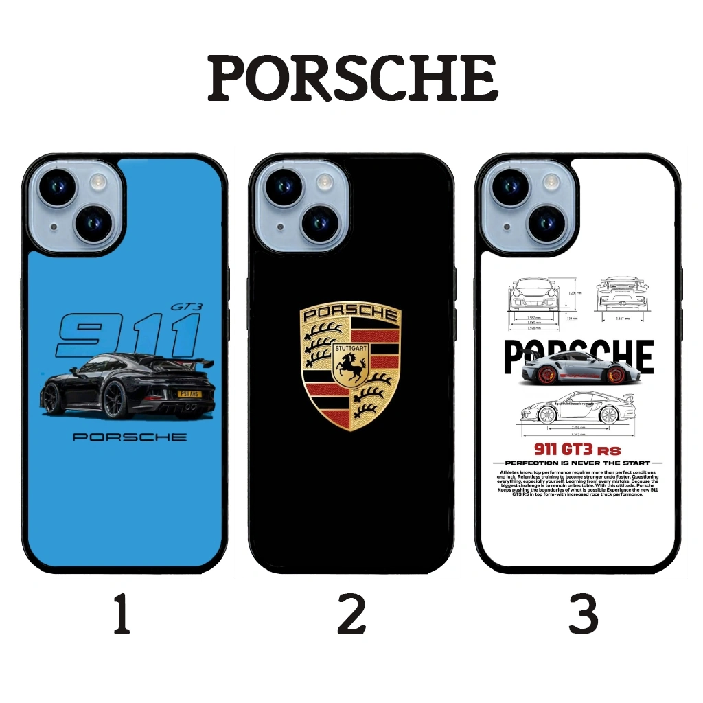 Porsche - Softcase Glossy (BERGARANSI) Iphone samsung xiaomi redmi oppo vivo realme (Case Casing hp)
