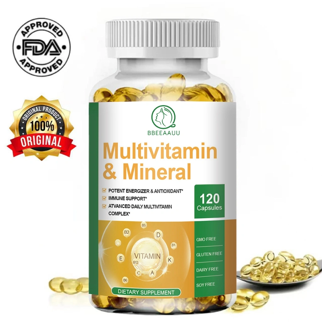 BBEEAAUU Multivitamin Capsules Vitamins Minerals (Vitamins A, C, B2, B3, B5, B6, B12) Potent Energizer & Antioxidan 120pcs Kapsul Multivitamin Vitamin Mineral (Vitamin A, C, B2, B3, B5, B6, B12) Ampuh Energizer & Antioksidan