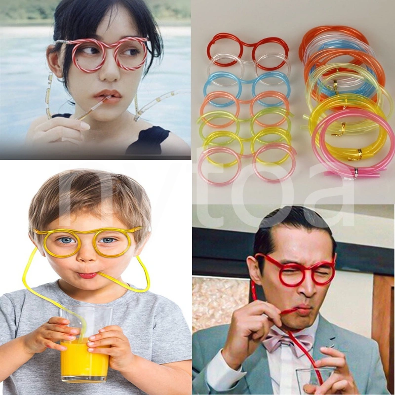 Kacamata Minum Sedotan Anak Jenggot Kacamata Sedotan Gila Lucu Plastik Seni Sedotan Fashion Murah Kado Hadiah Ulang Tahun nyota
