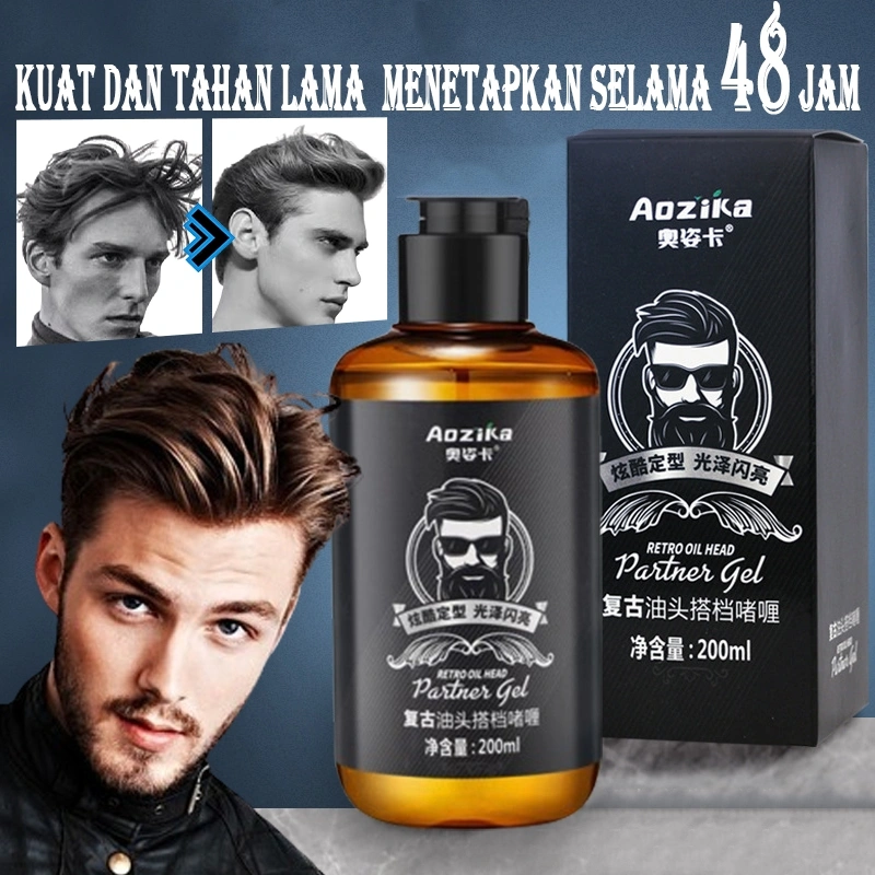 Minyak Rambut Pria 200ml Cepat Mengatur Gel Rambut Tahan Lama Penguatan Model Rambut Tidak Lengket