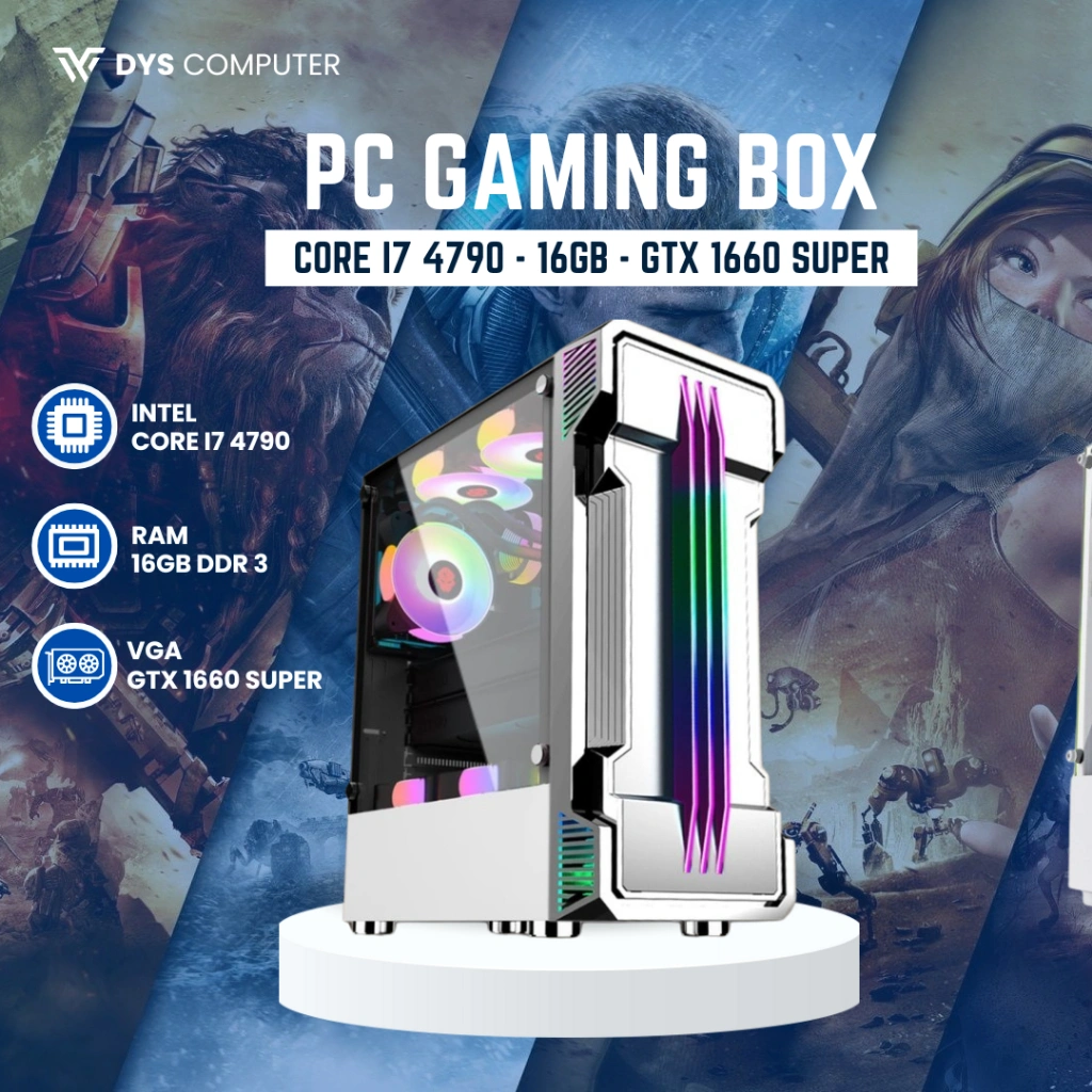 PC Gaming i7 4790 BOX ( GTX 1660 6GB SUPER ) Cocok Editing Render Streaming