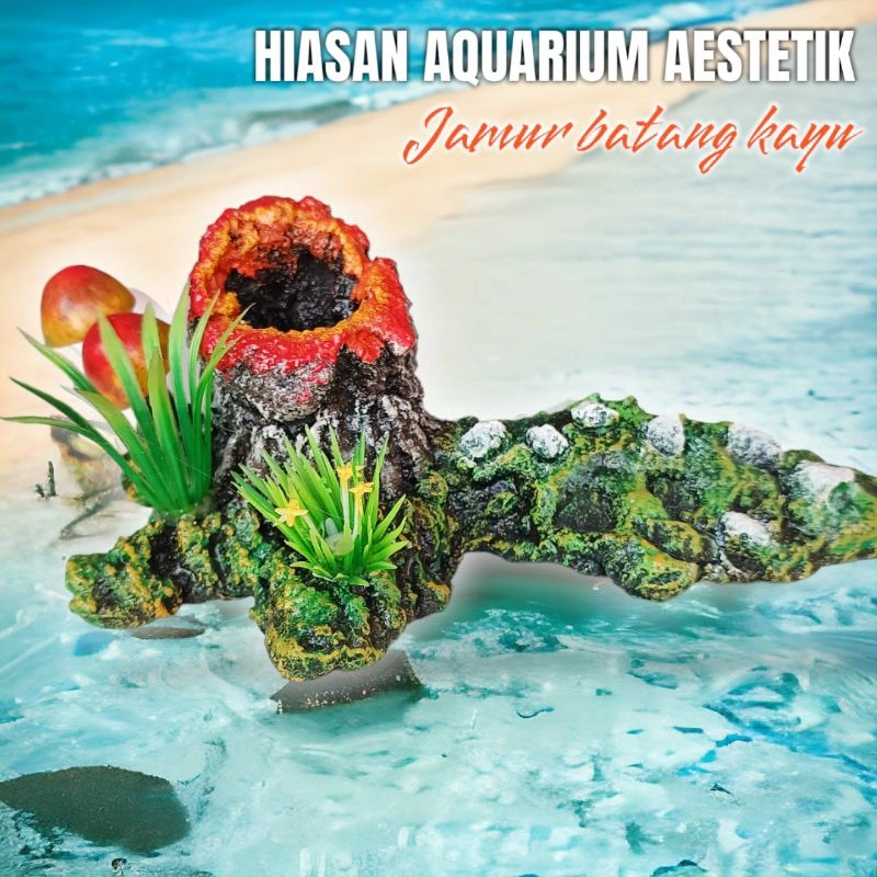 Hiasan dekorasi ornamen aquarium aquascape rumah ikan  ,pokol jamur