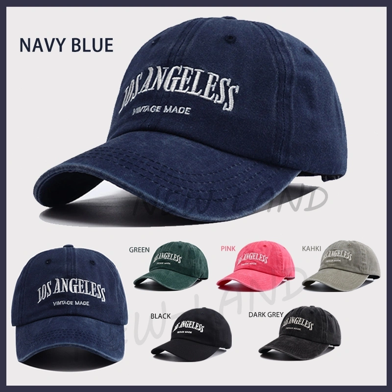 NEW-LAND Unisex Topi Baseball Pria Wanita Cap Bordir LA Vintage Made Bahan Katun Lembut Los Angeless