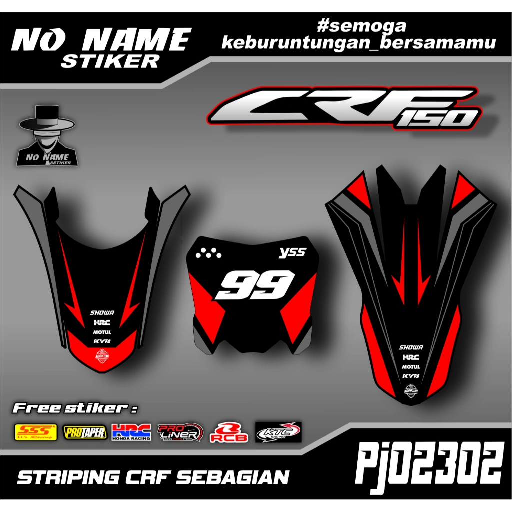 Sticker setiker stiker decal CRF 150 L- (pj02302) minimalis -Dekal CRF 150 L Trail Supermoto DECAL SEBAGIAN