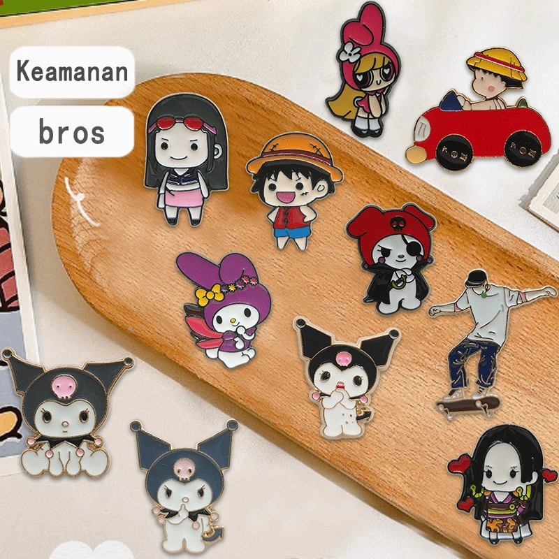 Bros kartun bros dekoratif berkualitas tinggi bros Chibi Maruko dan Luffy aksesoris tas