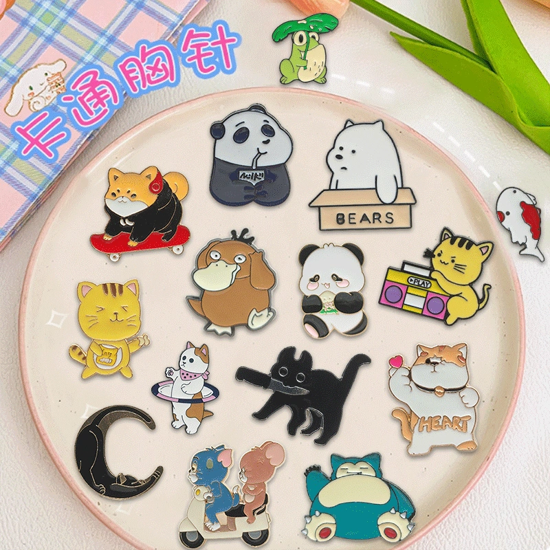 Bros Panda Lucu Kepribadian Kreatif Tas Pin Pakaian Klip Gesper Aksesoris
