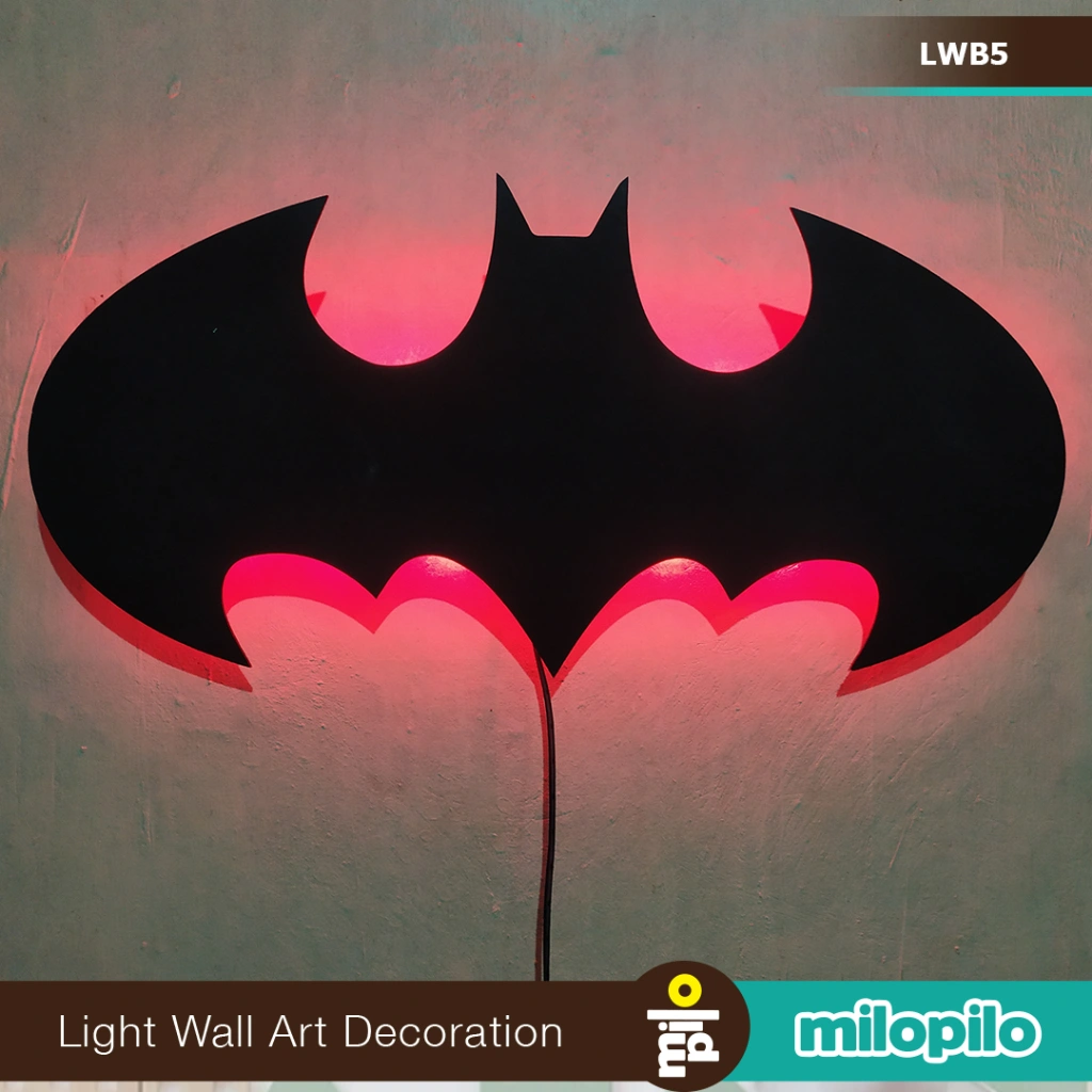 Lampu hias, lampu tidur, dekorasi lampu kamar aesthetic, poster batman