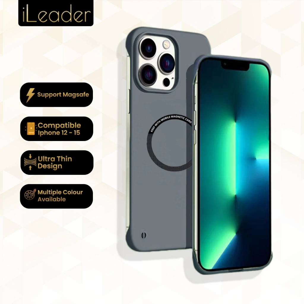 iLeader Slim Case iPhone 12 13 14 15 Plus Pro Max Ultra Thin Protective Case with Magsafe Support Wireless Charging Anti-Fall Casing No Frame