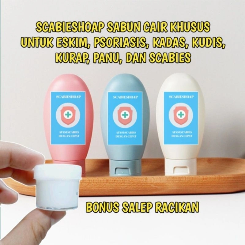 SCABIESHOAP SABUN KHUSUS EKSIM BASAH DAN KERING,PSORIASIS,KADAS,KUDIS,KURAP,DAN PANU