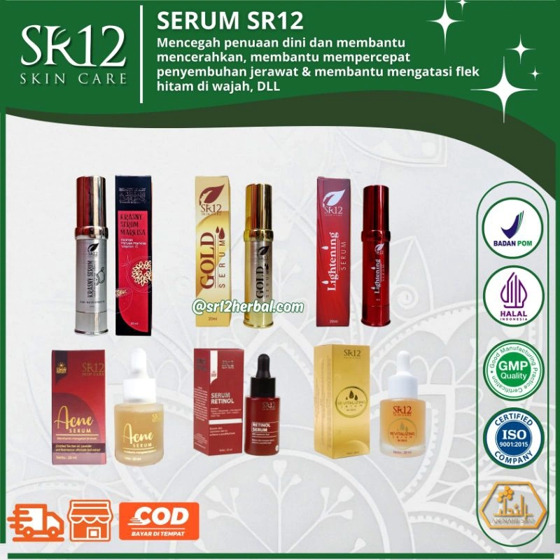 Serum SR12 / Serum Retinol / Lightening Serum / Revitalizing Serum / Face Oil Natural Serum