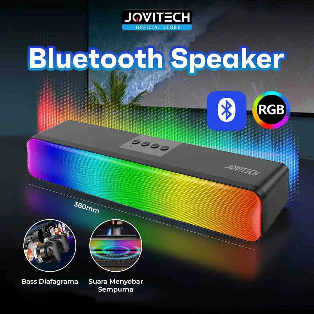（TV BASS)Jovitech Speaker RGB Soundbar Bluetooth 5.3 SD Card Aux Multifungsi Super Bass 5 Colors LED Light Smart TV Phone - S19