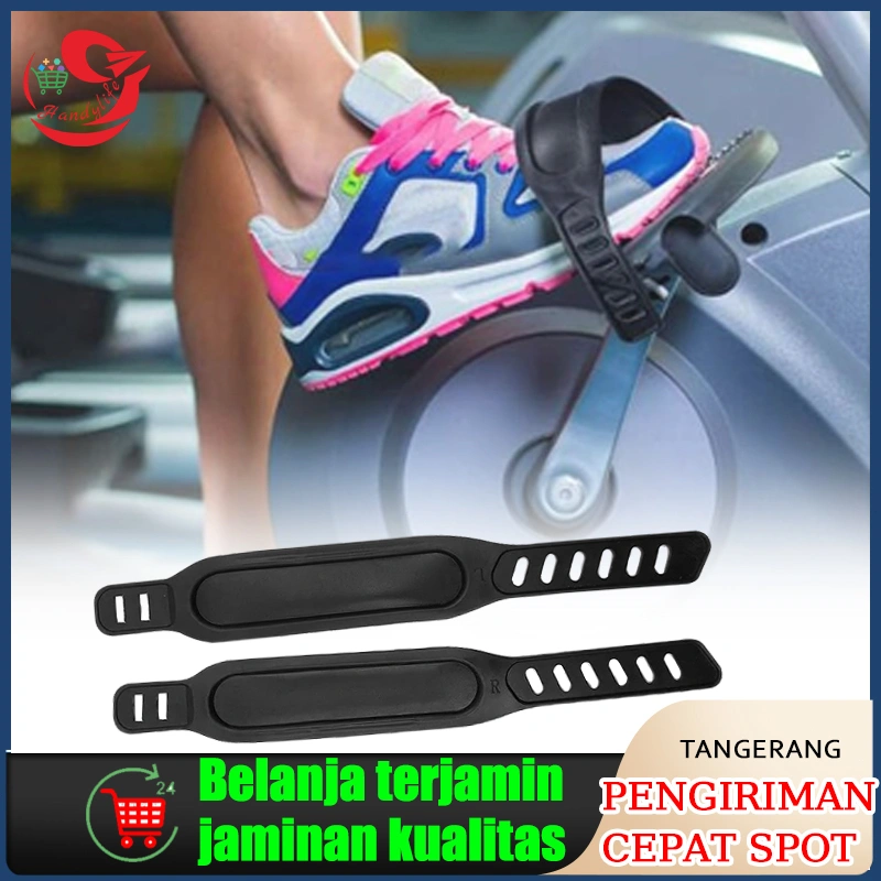 2pcs Strap Pedal Bahan Karet Untuk Sepeda Statis Kualitas