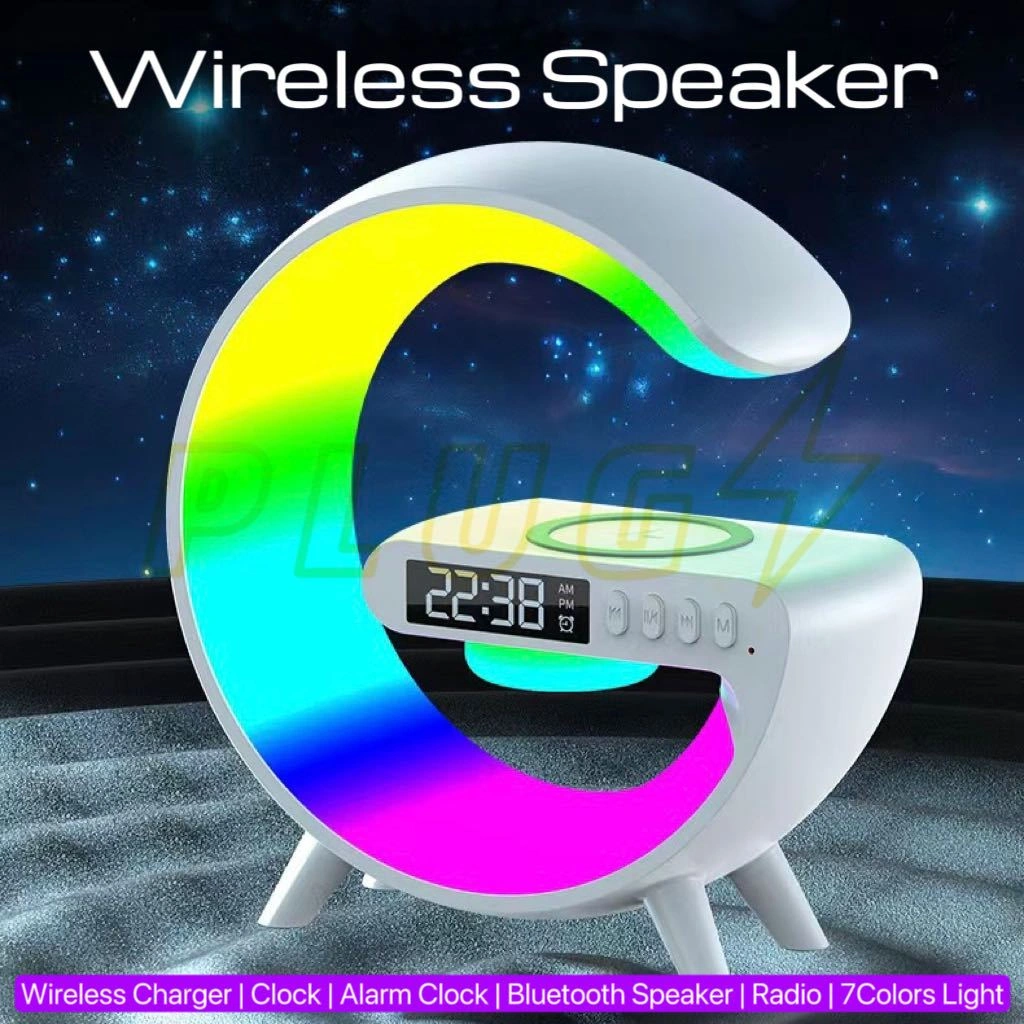[COD] PLUGS Bluetooth Speaker  G63 With Wireless Charging Smart RGB Speaker 3W Lampu Tidur Alarm