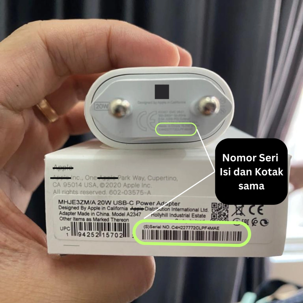 ADAPTER ADAPTOR IPHONE FAST CHARGING TYPE C POWER ADAPTER 20w, SERIAL NUMBER ISI DAN KOTAK SAMA (ORIGINAL) -BY MOVIO