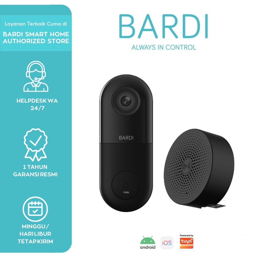 BARDI Smart AC Wireless Doorbell with Chime Bel Pintu Pintar dengan CCTV IP Camera Pantau Jarak Jauh