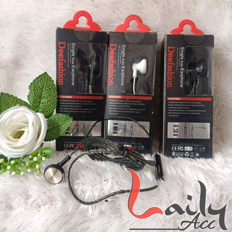 Hf Heandfree Single Side Earphone 1 Mic suara super bass