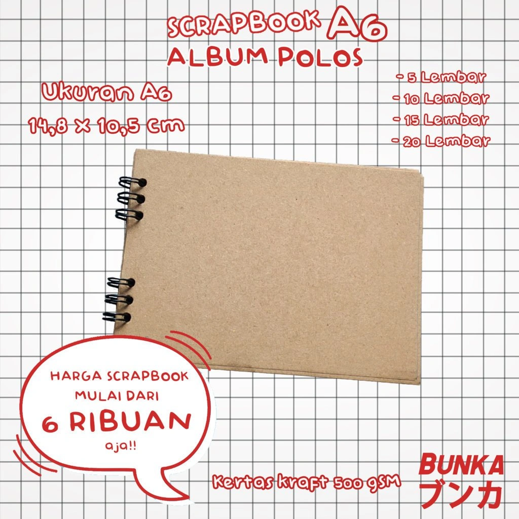 SCRAPBOOK A6 POLOS mini scrapbook album polos buku coklat Kertas Kraft 500 GsmVintage kado anniversary valentine cowok cewek murah Gift Hampers