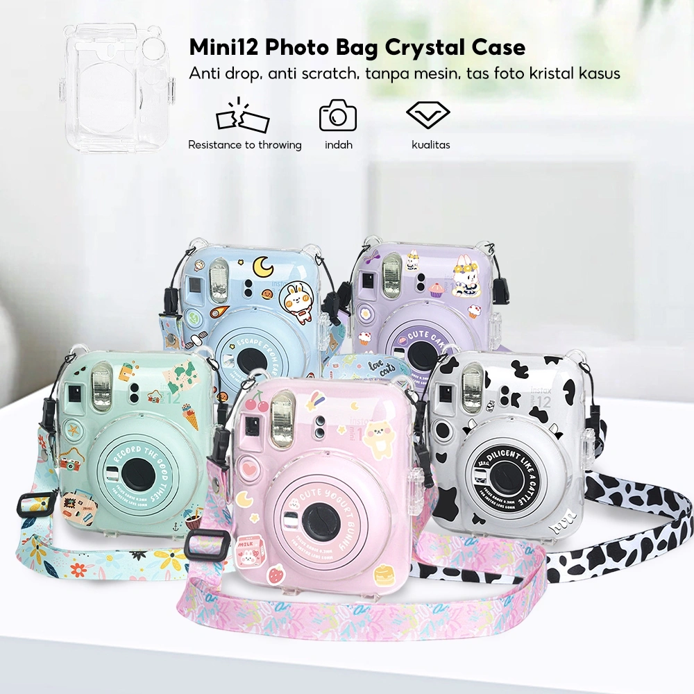 Hardcase with Pocket Foto for Fujifilm Instax Mini 12 Motif Series Case (Casing Kamera dengan Tempat Album Photo)