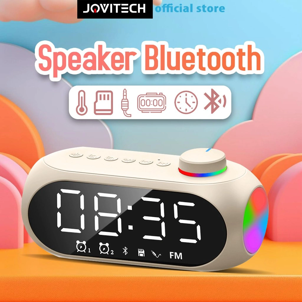 Jovitech Speaker Bluetooth Jam LED Smart Multi-function Alarm Clock Speaker Portable Super Bass- S18