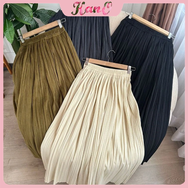 KANO Nadaa Skirt 7/8 Premium Bawahan Wanita rok korean style rok plisket premium rok tutu rok putih korean style rok hitam rok plisket bludru rok panjang rok hitam panjang rok wanita korean style vintage outfit rok span plisket big size rok panjang wan
