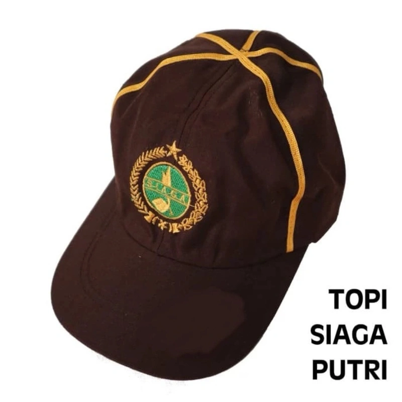 TOPI SEKOLAH SD DAN PRAMUKA/ TOPI SIAGA  LOGO BORDIR TERMURAH