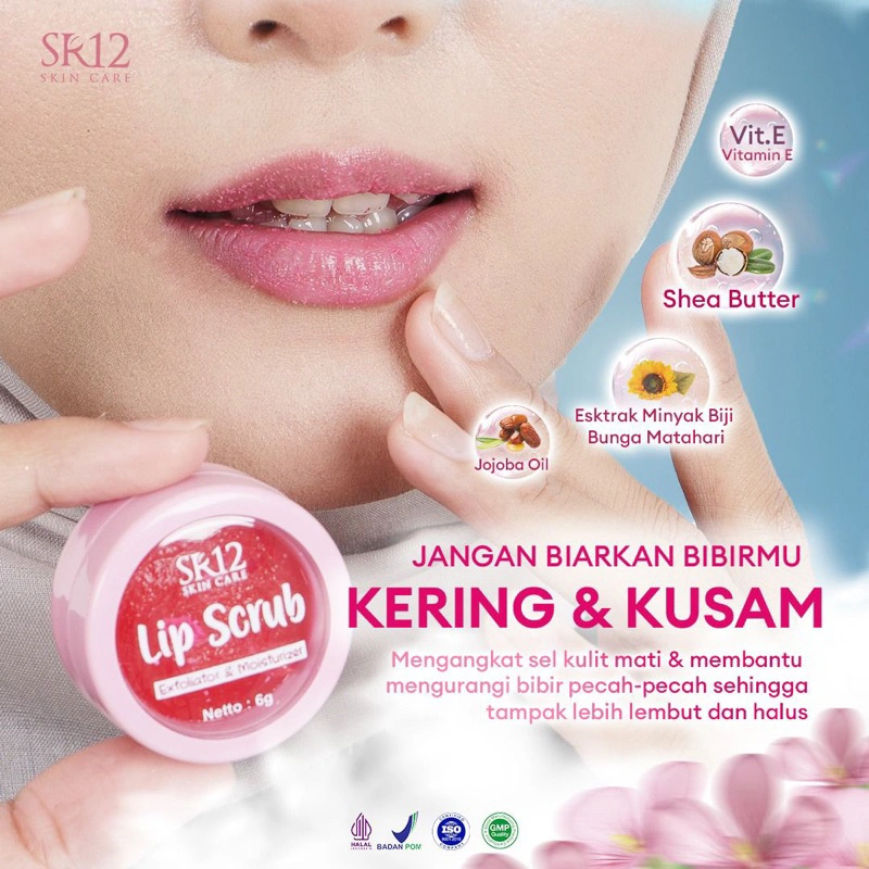 LIP SCRUB SR12 / EXFOLIATOR KULIT BIBIR / MASKER BIBIR