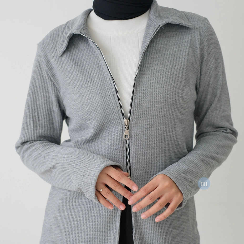 RIKU Zipper Outer | Cardigan Rajut Knit Jacket Sweater Outerwear | MARU Dailywear