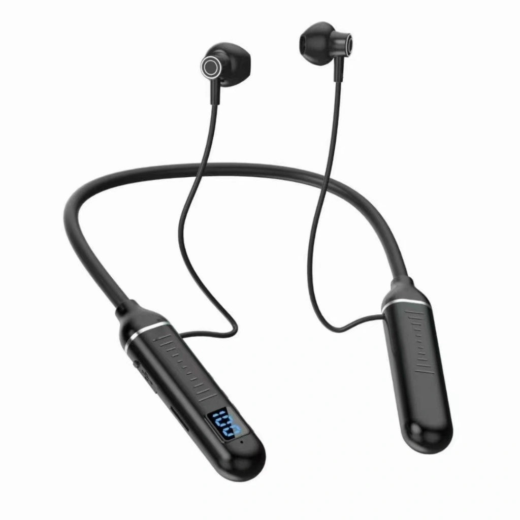 2024 NEW Wireless Earphones 5.3 Neckband Headphones Gaming LED Display Stereo Sports Headset Halter Waterproof Magnetic Earbuds