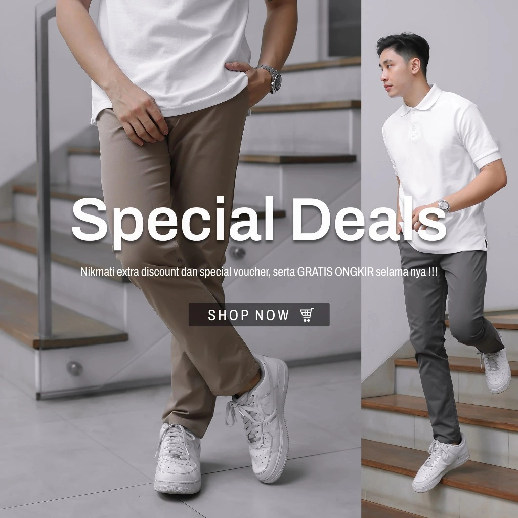 BROJEANS - Celana Chino Panjang Pria Slim Fit Untuk Formal Kerja & Santai (28-36)
