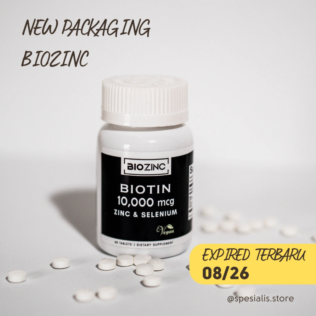 BIOZINC (BIOTIN 10.000mg + zinc dan selenium) 60 tabs