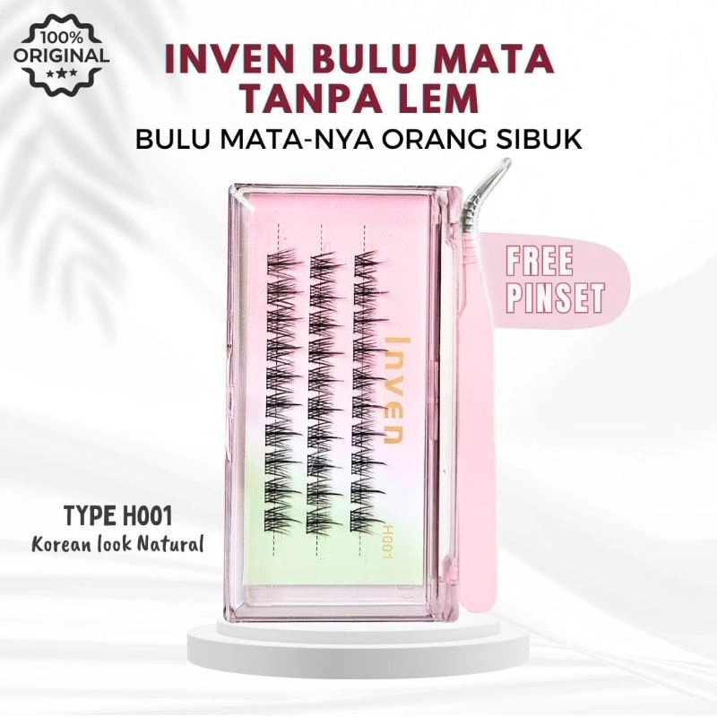 {BULUMATA TANPA LEM } inven eyelash H001 (bulu mata tanpa lem) extension extensions lembut ringan di mata korean look