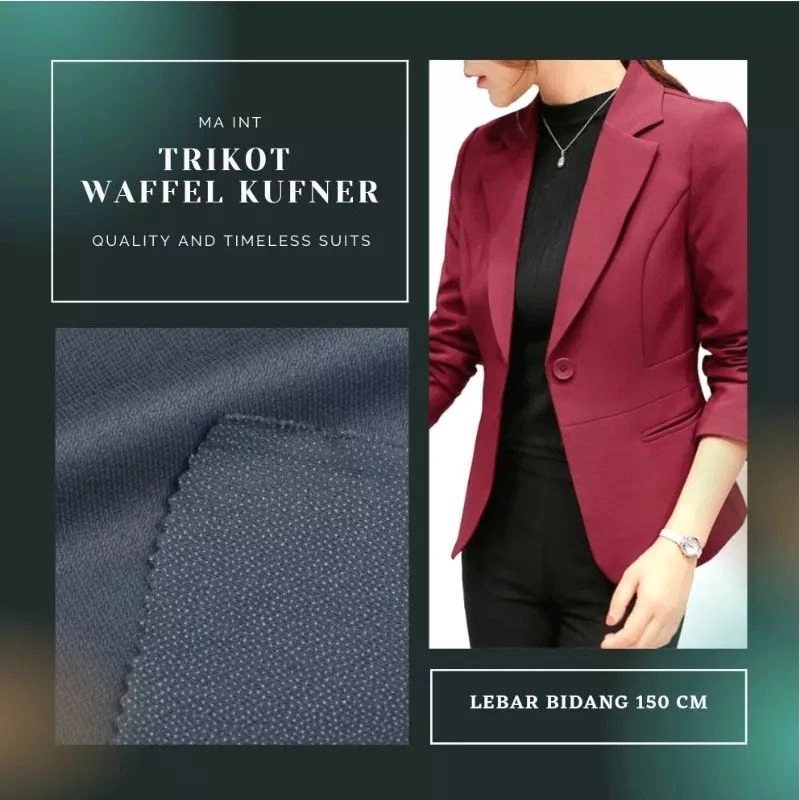 Trikot Lem Jas Tebal Wafel Kufner Ketebalan 160 GSM Lebar 150 CM