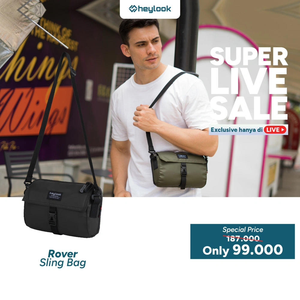 (Super Live Sale) - Tas Selempang Pria Sling Bag ROVER Pouch Bag Pria Anti Air Waist Bag Crossbody Pria Waterproof HEYLOOK Official