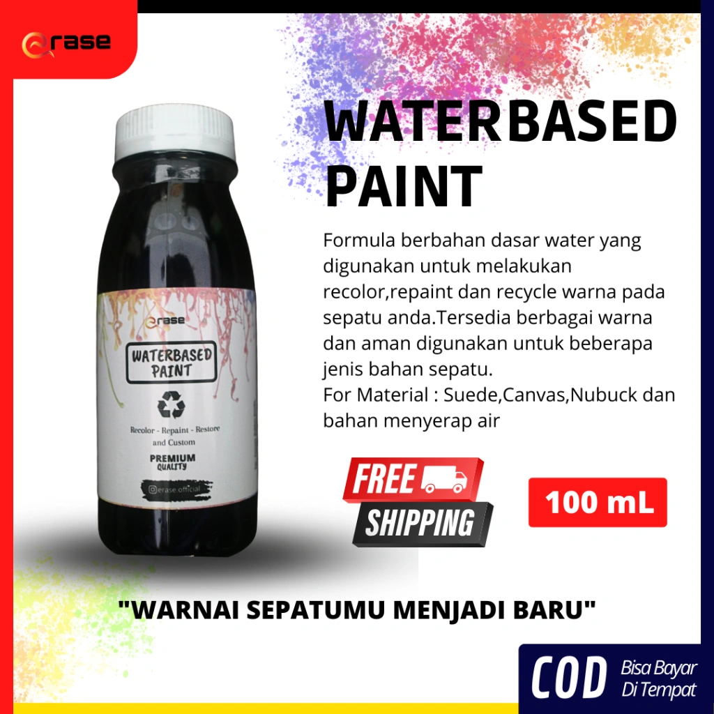 Cat Sepatu/Topi/Tas | Erase - Waterbased Paint Cat Canvas, Kain, Suede 100mL