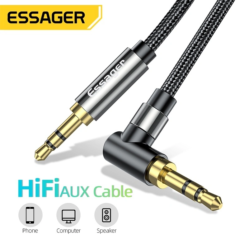 ESSAGER Kabel Jack Audio Kabel Audio Aux 3.5mm HiFi Headphone Cable Untuk Speaker Headphone Laptop Jack Garansi 1 tahun