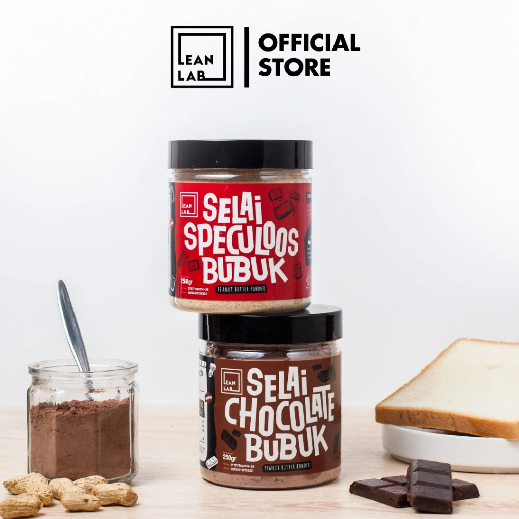 Lean Lab Selai Coklat Starter Pack Chocolate-Speculoos (250gr x2)  Selai Bubuk (Vegan, Low Fat)