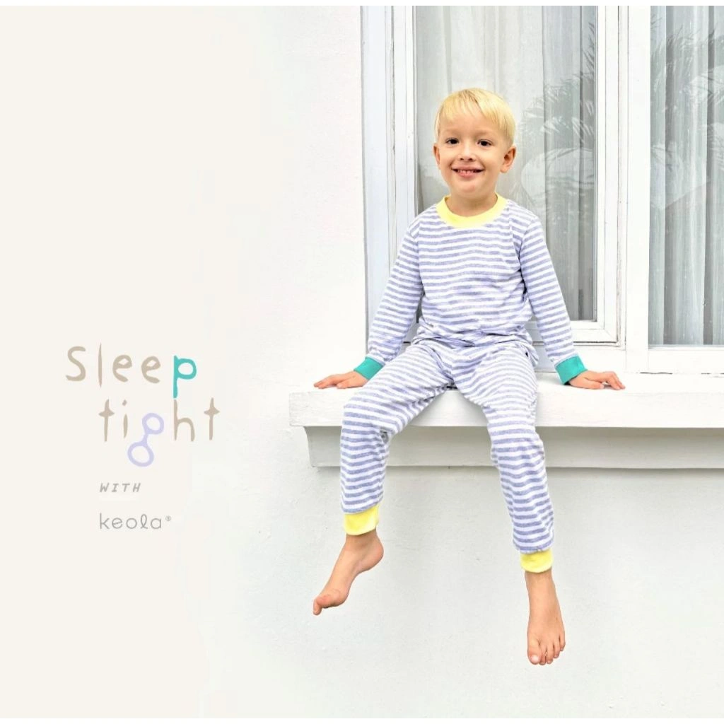 Keola Setelan Piyama Sleep Tight Stripe Series / Setelan Piyama Anak Kasual Premium Baju Tidur Anak
