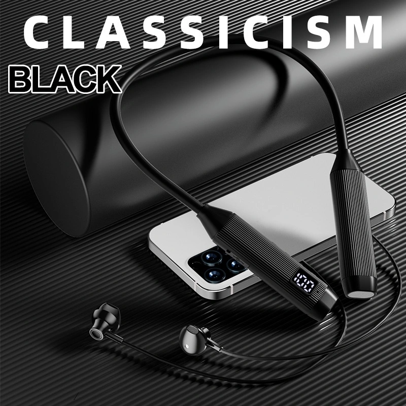 Wireless Earphones 5.3 Neckband Headphones Gaming LED Display Stereo Sports Headset Halter Waterproof Magnetic Earbuds with Mic