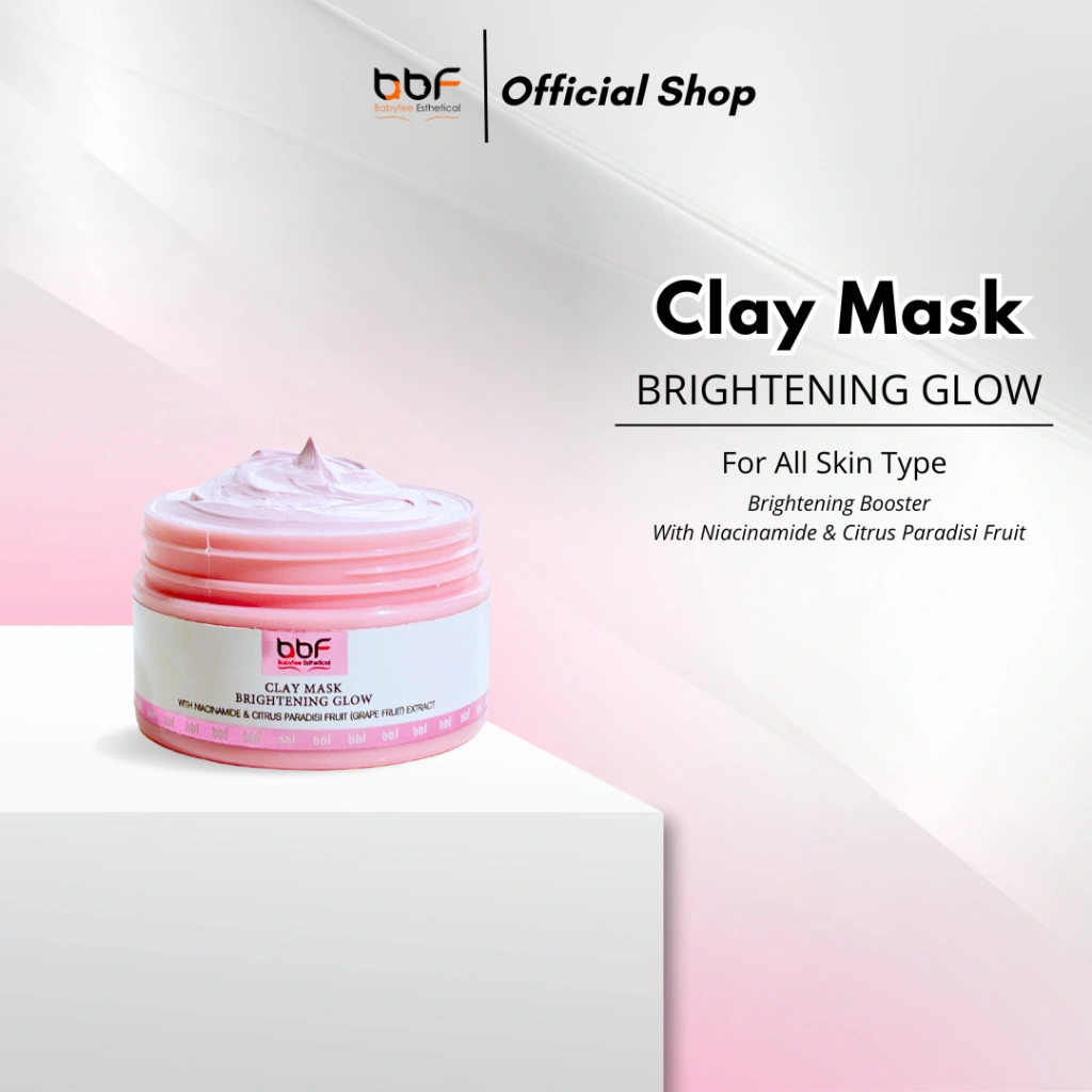 Bbf Clay Mask Brightening Glow - Masker Bbf Peeloff - Masker Lumpur - Masker Topeng Brightening