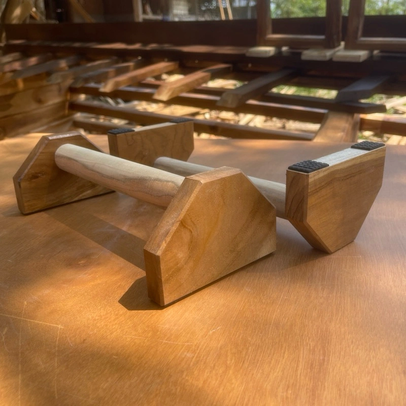 paralletes bar anti selip, push up bar, calistenic kayu jati