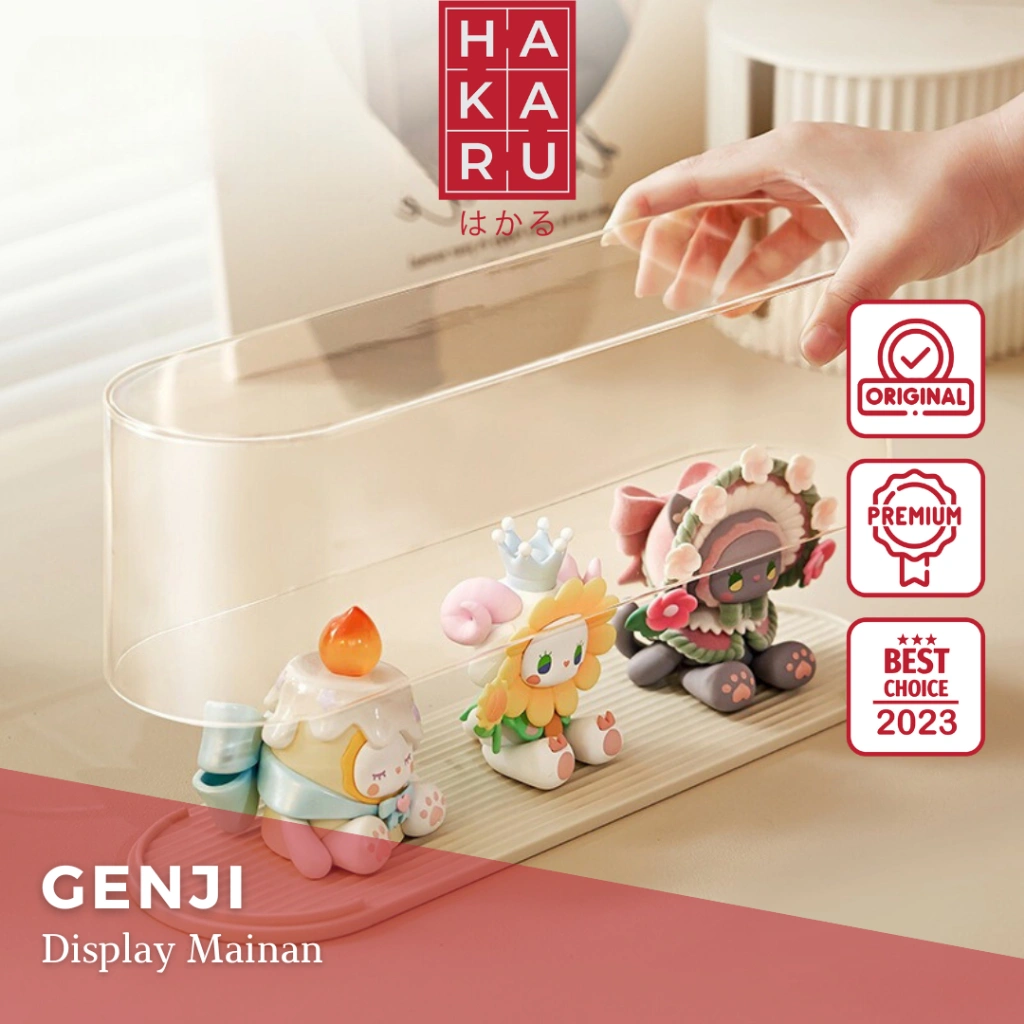 【HAKARU】GENJI Display Box Pop Mart Transparan Rak Mainan Funko Pop Minimalis Modern Kotak Pajangan Action Figure Cover Toys Pajangan Rumah Smart Pelindung Mainan Anak Stackable