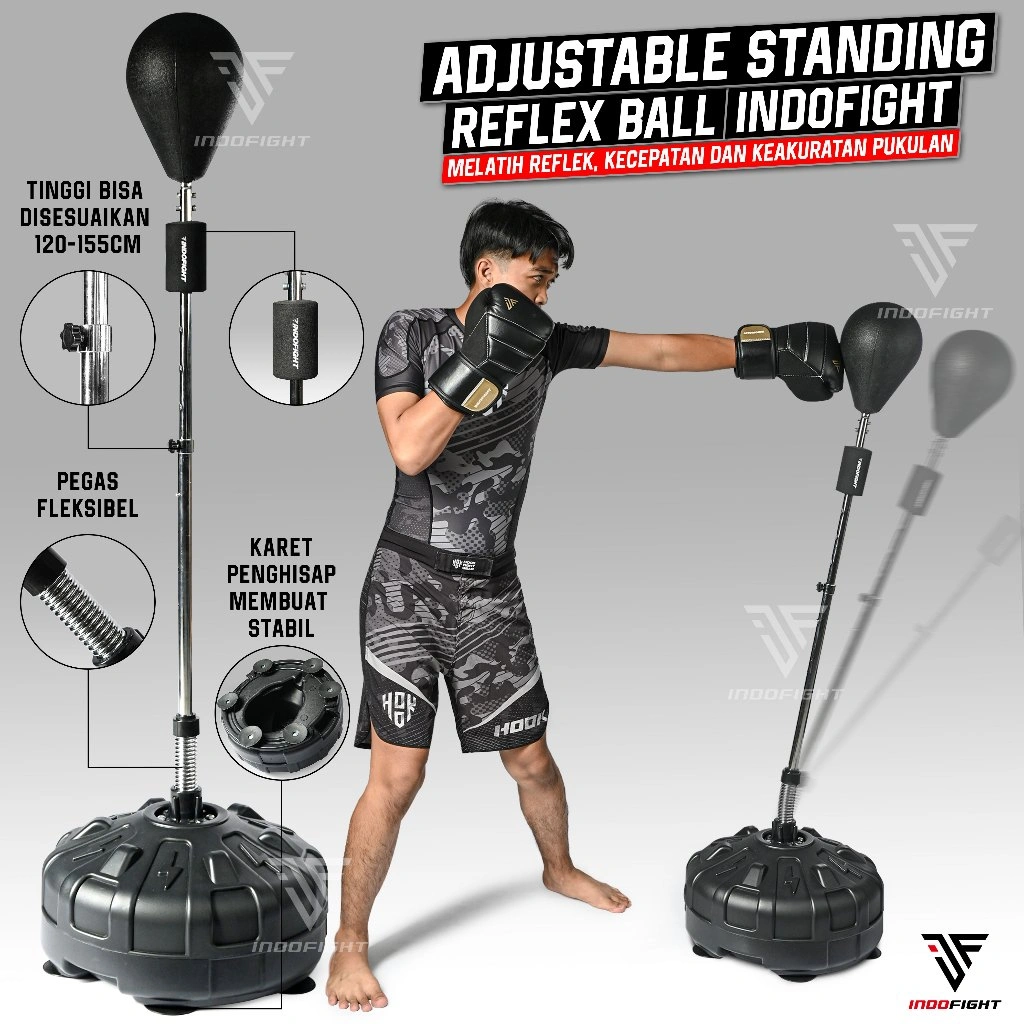 Samsak Berdiri Adjustable Standing Reflex Ball Indofight Speed Ball Boxing