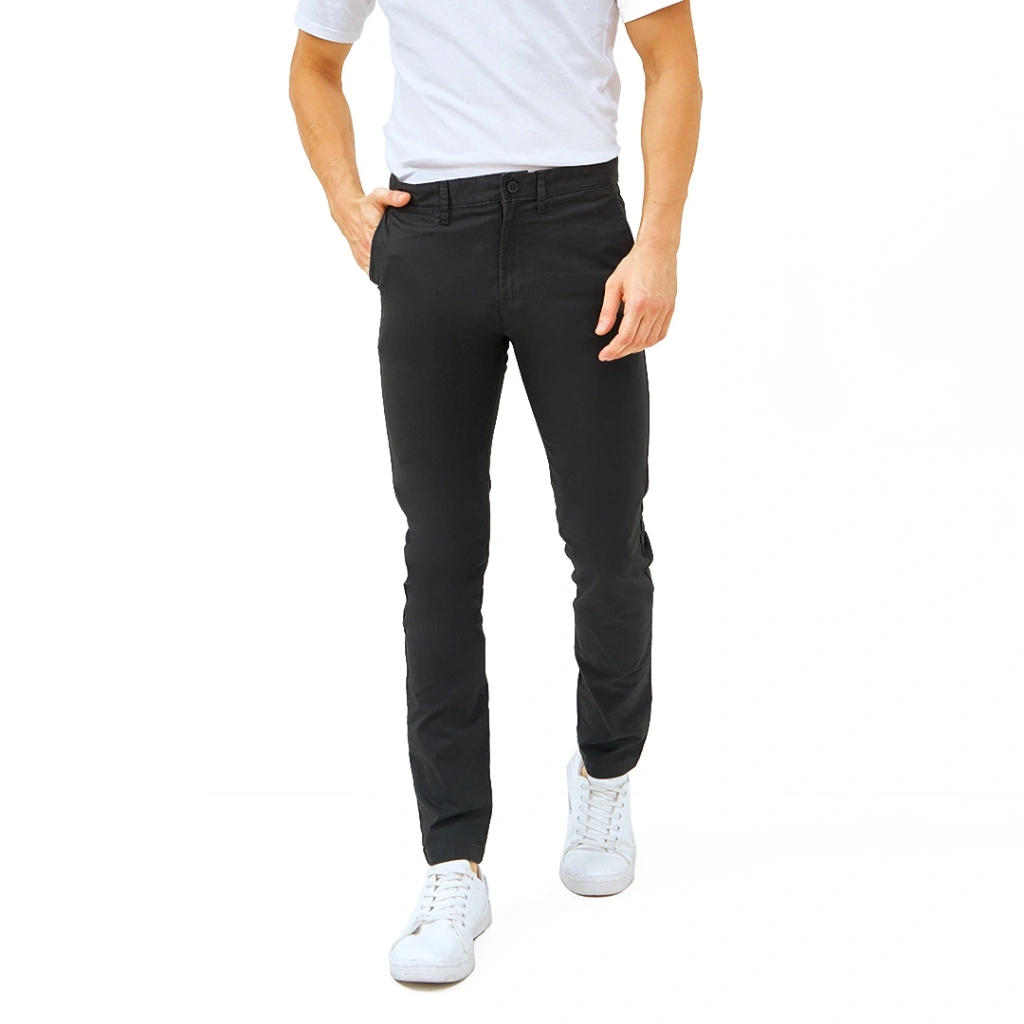 Cottonology Celana Chino Pria Hitam