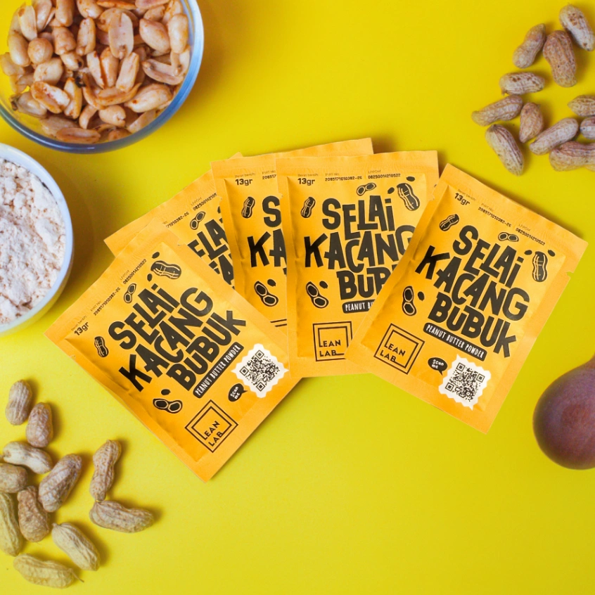 Lean Lab 2GO Selai Kacang (13gr x5) Original Peanut Butter Powder (Vegan, Gluten Free, Low Fat)